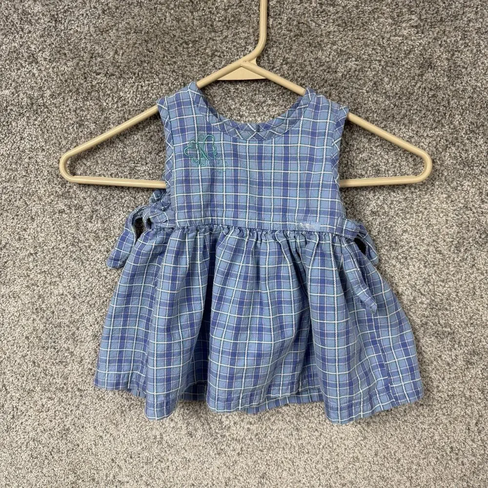 OshKosh B'gosh Sundress 12M Plaid Classic Preppy Americana Cottagecore Heritage